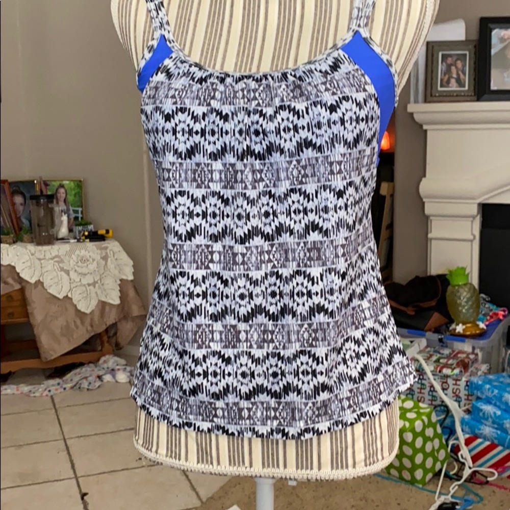 Blue and Bathing suit top